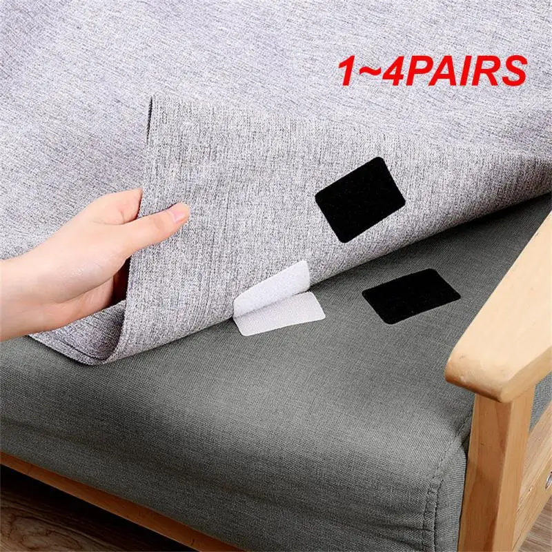 1~4PAIRS Self Adhesive Hook For Bed Sheet Sofa Mat Carpet Hook And Fastener Anti Slip Temperature Houseware Reusable