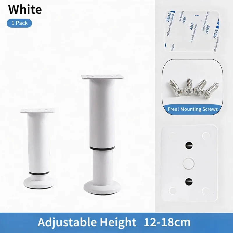 Metal Adjustable Furniture Support Legs, Height Adjustable Bed Frame Legs Replacement for Sofa Couch Cabinet Table, Heavy Duty N