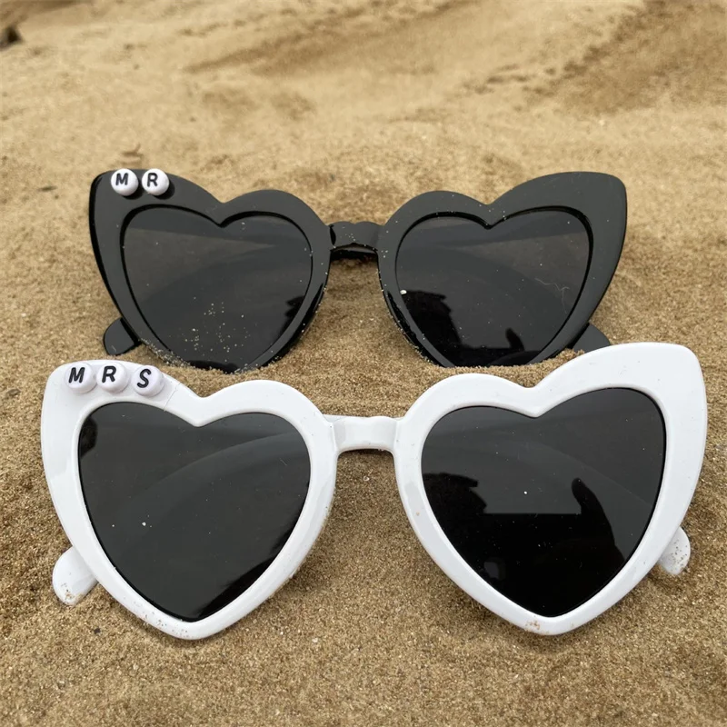 Wedding Party Sunglasses Just Married Mr Mrs Heart Shaped Glasses Bride To be Team Bride Sunglasses Bridal Shower Party Supply