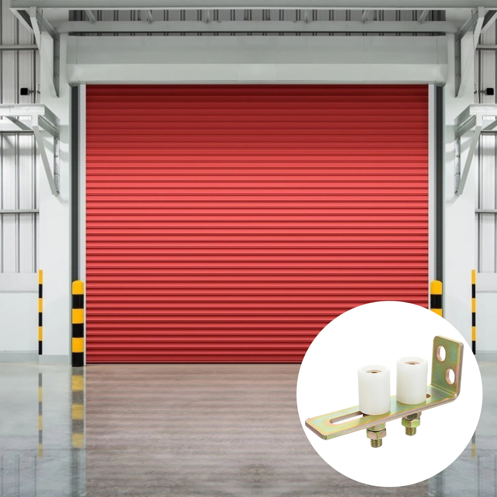 

Dual Nylon Slide Gate Guide Rollers L Post Bracket Sliding Door Wheel Wear Resistant Corrosion Proof Easy Install Garden Yard