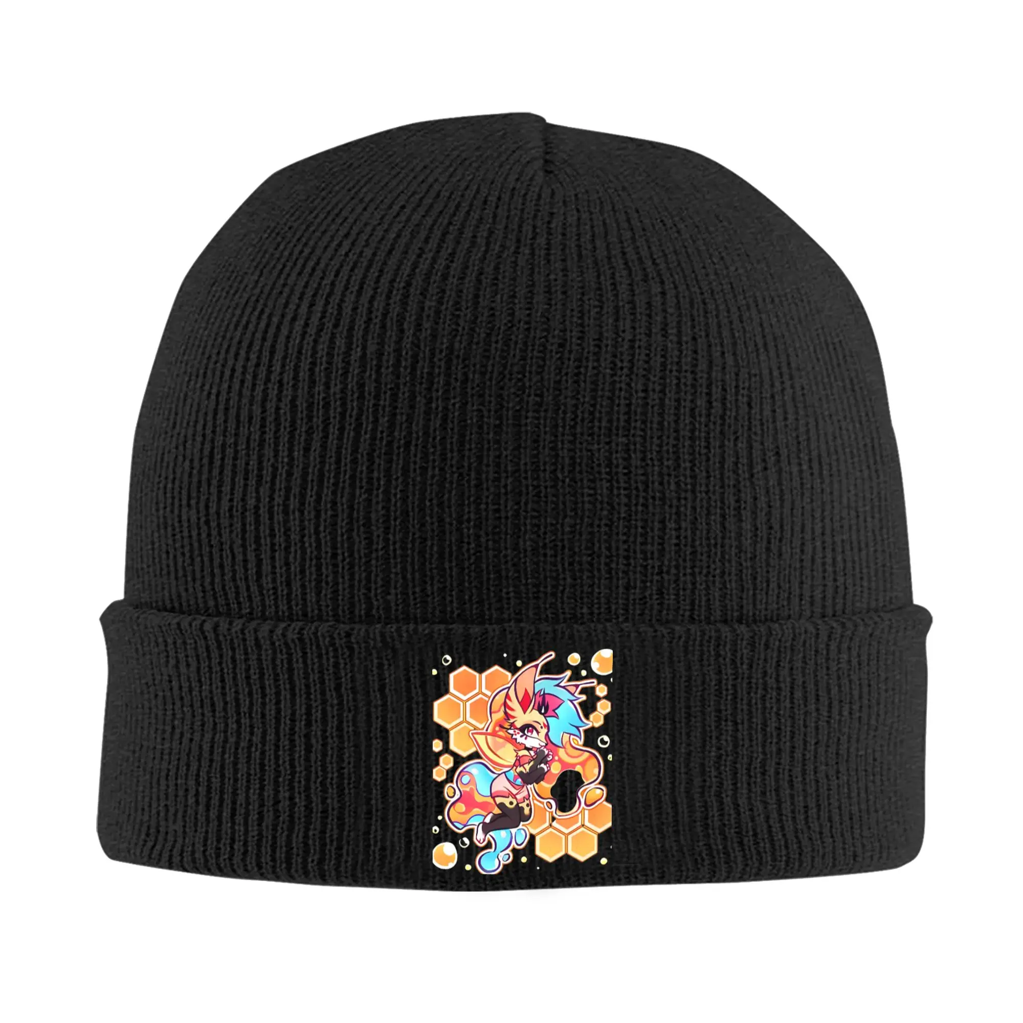 Helluva Boss Beelzebub Knitted Hat for Women Men Beanies Winter Hats Acrylic Black Comedy Warm Caps