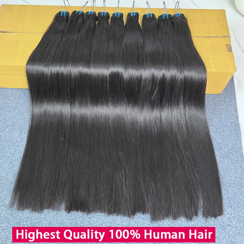 

Супер двойные нарисованные прямые пучки Вьетнамские человеческие волосы Необработанные наращивание волос Необработанные девственные волосы Высочайшее качество 100 г/пучок