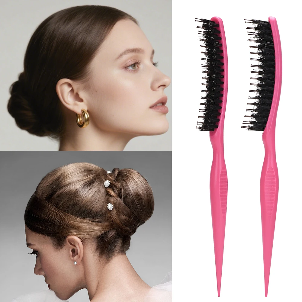 

Natural Boar Bristle Hair Brush for Volumizing Backcombing Smoothing Styling with Premium ABS Handle Styling Tools