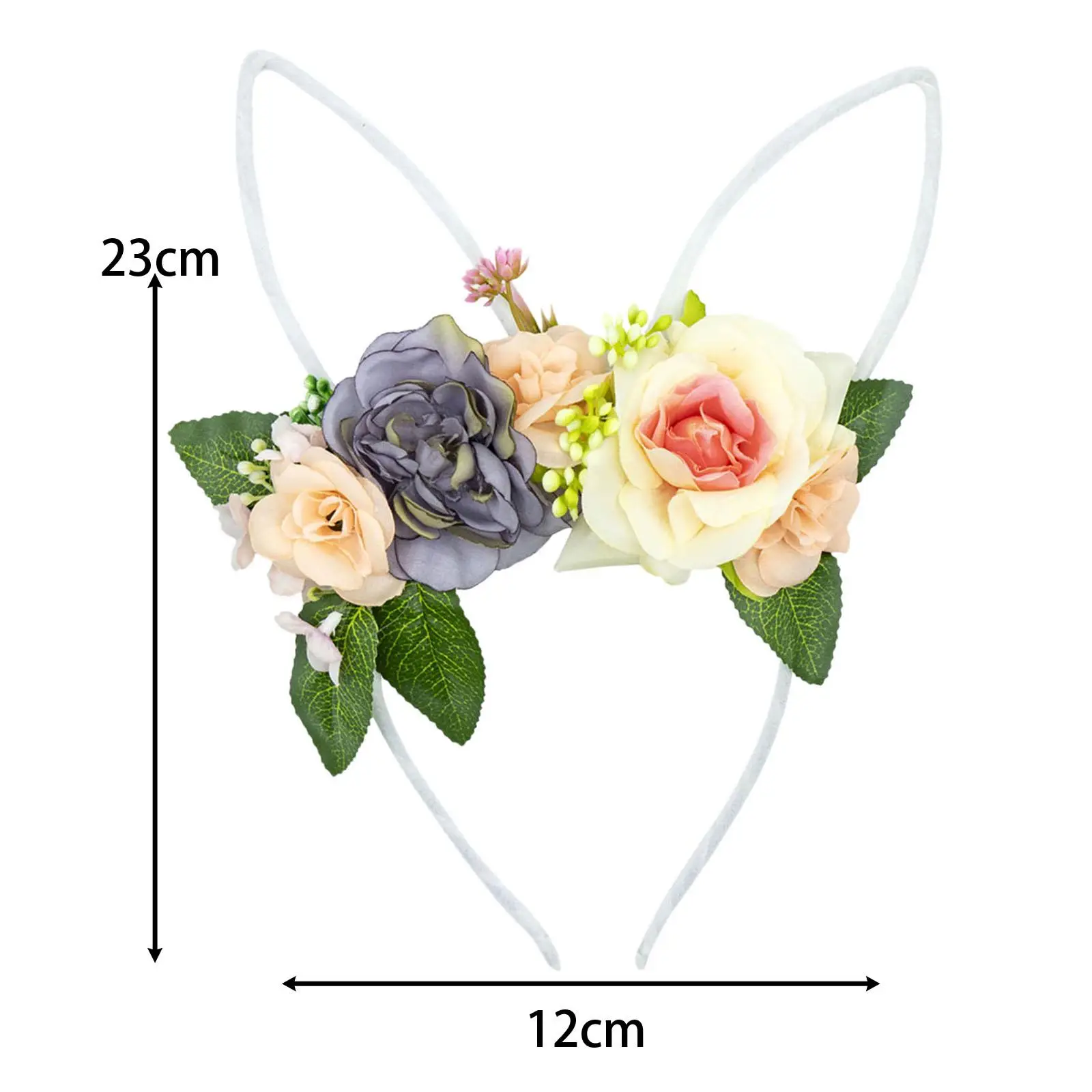 Easter Bunny Ears Headband Lovely Flower Hairband Hair Accessories for Wedding Carnival Halloween Christmas Party Favors