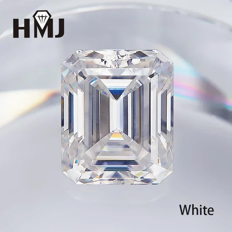 Loose Moissanite Stones Emerald Cut D Color Blue Green  VVS1 with GRA Certificate 0.5ct-10ct Gemstones Wholesale