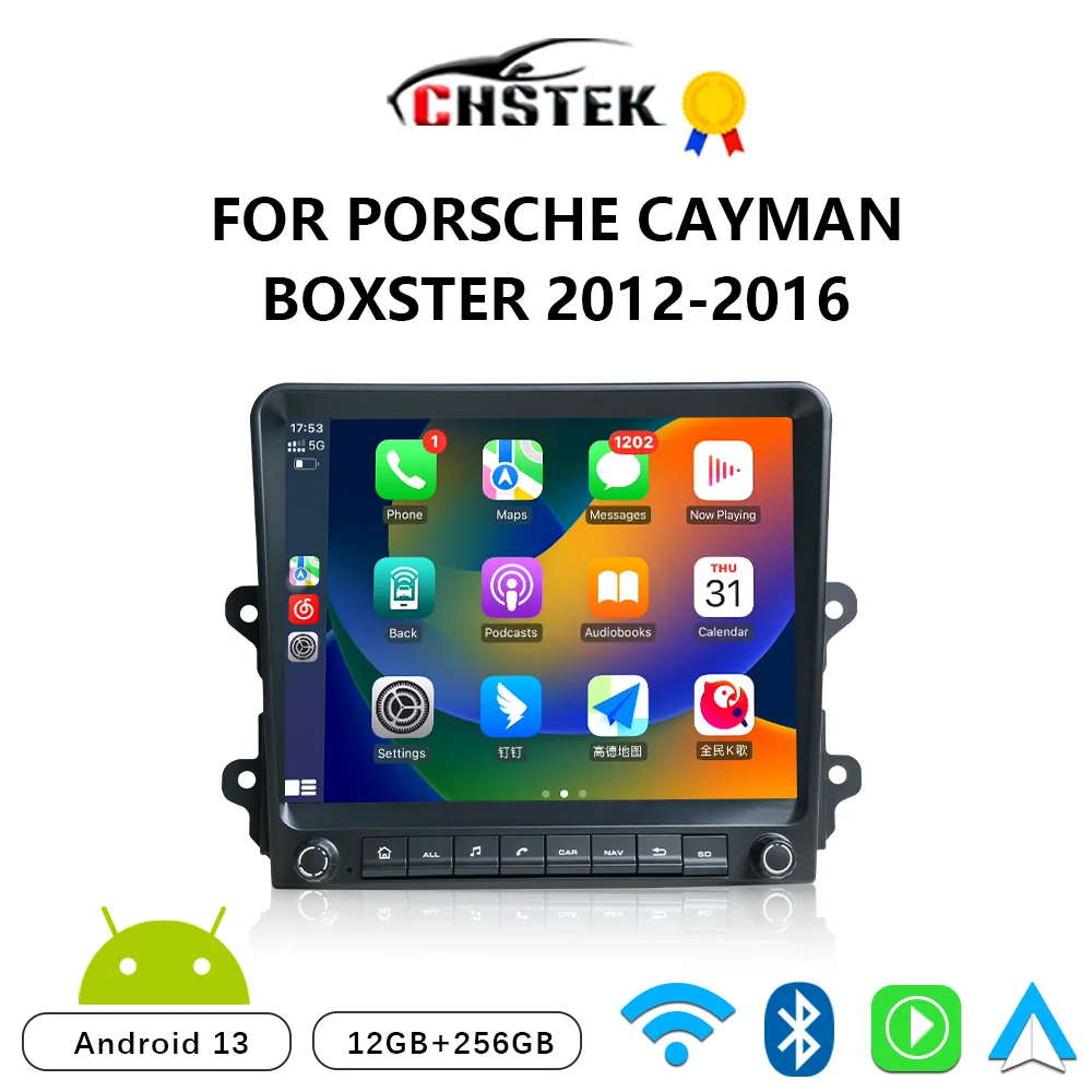 

Автомобильный радиоприемник CHSTEK Carplay Android 13 для Porsche Cayman Boxster 718 911 918 981 997 навигация Bluetooth WIFI 4G GPS