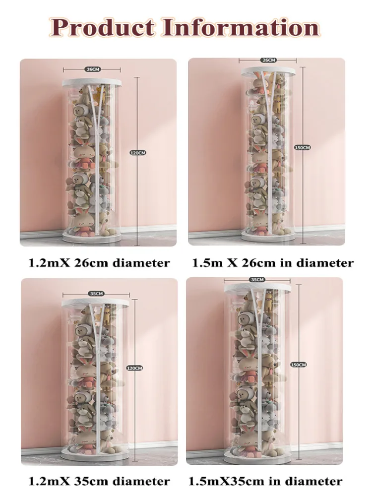 Doll Storage BucketTransparent largecapacity storage bucket multifunctional storage bucket plush toy storage bucket