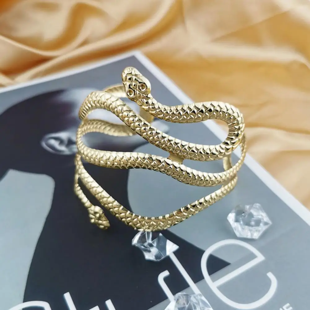 Chic Adults Bangle  Personality Exaggerated Women Bangle  Tangled Snake Arm Bracelet Armlet Armband