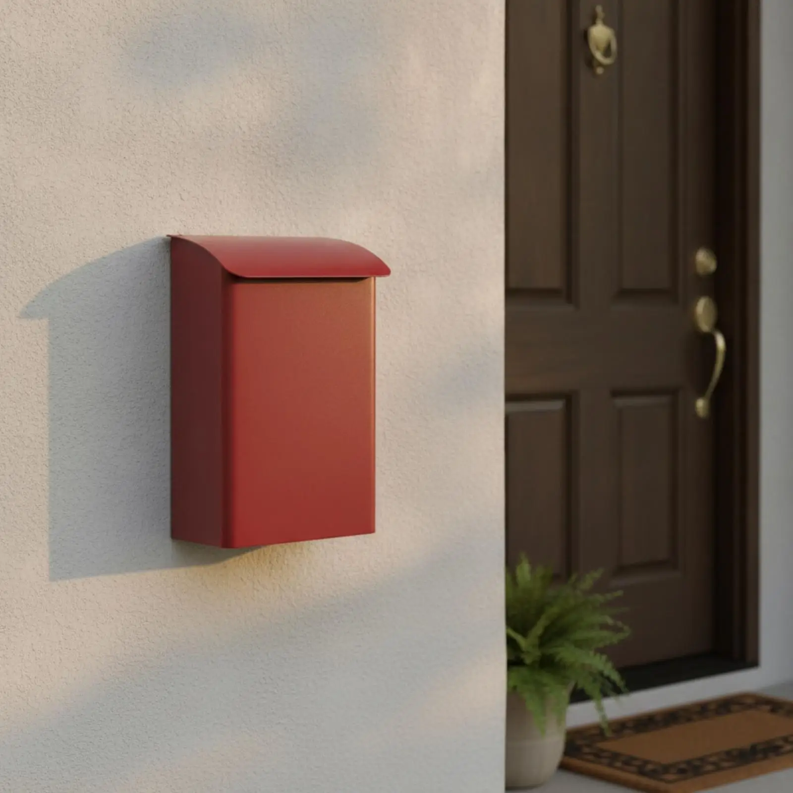 Space Saving Postal Receptacle for Apartment Entryway Metal Wall Letterbox with Rounded Edges