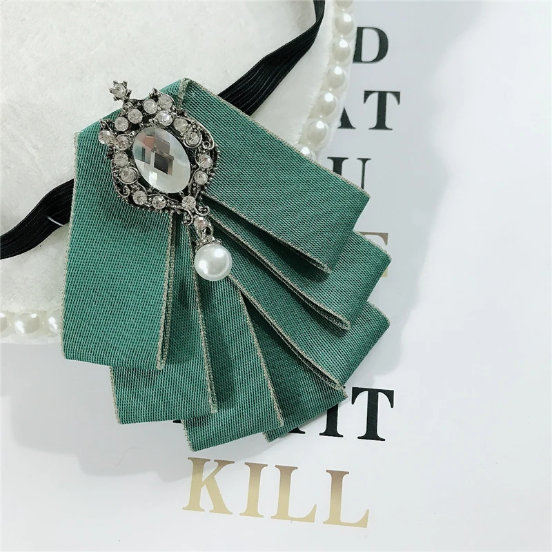 Boys Luxury Blue Ribbon Bowtie Bow Brooch Collar Pins Man Brooches Men Elegant Accessories Diamond Jewelry Wedding Butterfly