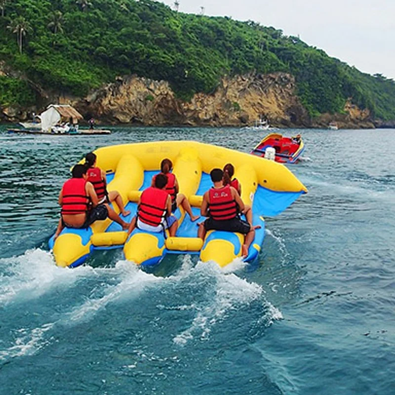 Inflatable Towable Tube Water Sports, Inflatable Disco Boat Water Toys, Jet Ski Towable Ski Boat Tube