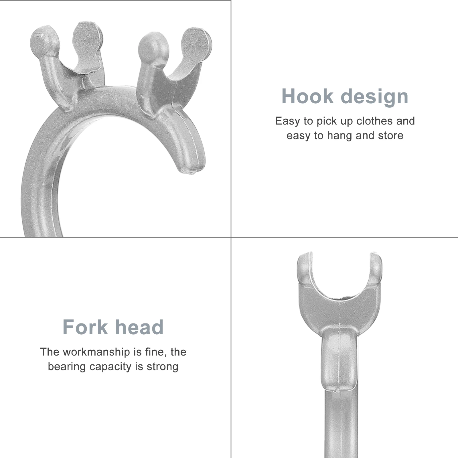 

4 Pcs Clothes Rack Accessories Replacement Head for Pole Hanging Fork Rods Alloy