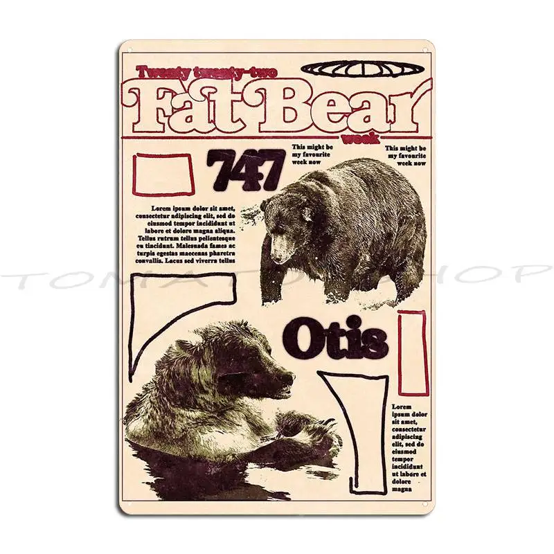 Ski Bear Illustration 1989 Finland Brown Bear Postage Stamp Metal Sign Garage Custom Home Designer  Tin Sign Poster
