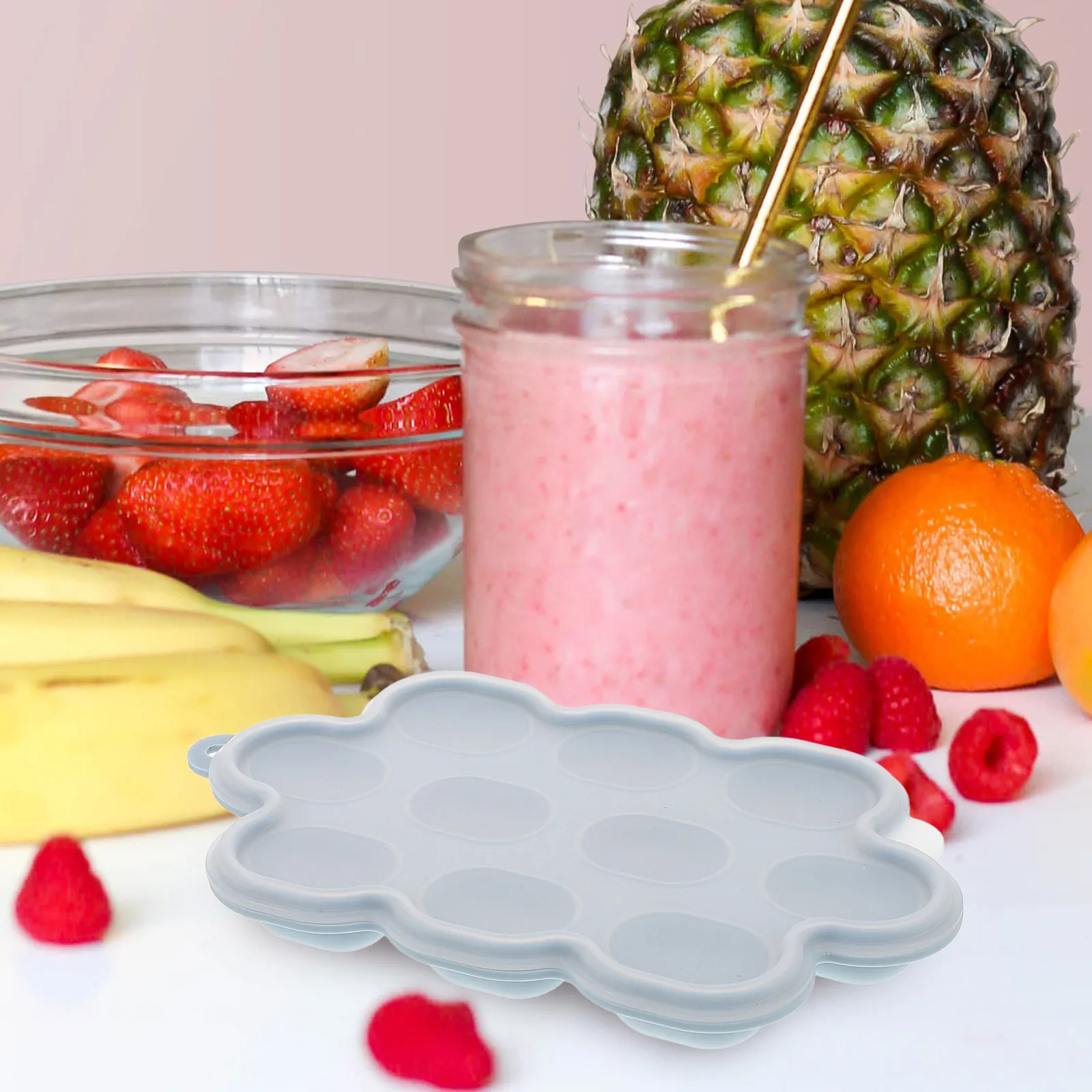 2pcs Silicone Baby Food Freezer Tray, Stackable Non-Stick BPA-Free for Homemade Purees & Meal Prep