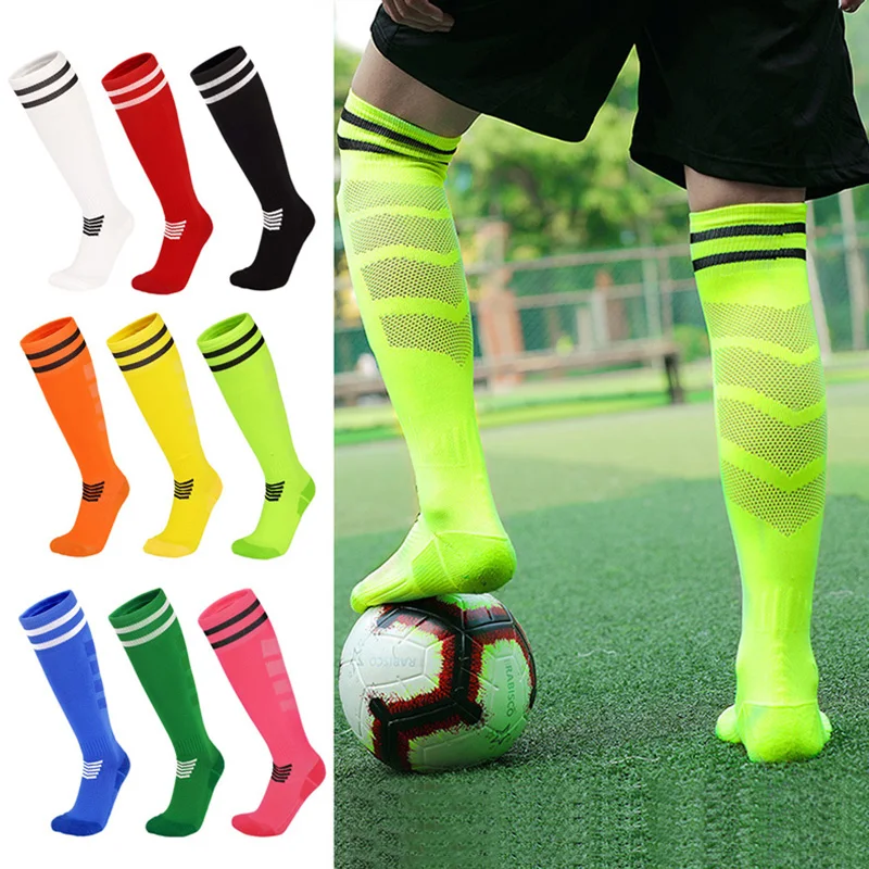 Towel Bottom Soccer Socks Breathable Knee High Training Long Stocking Adults Youths Kids Practical Competition Football Socks