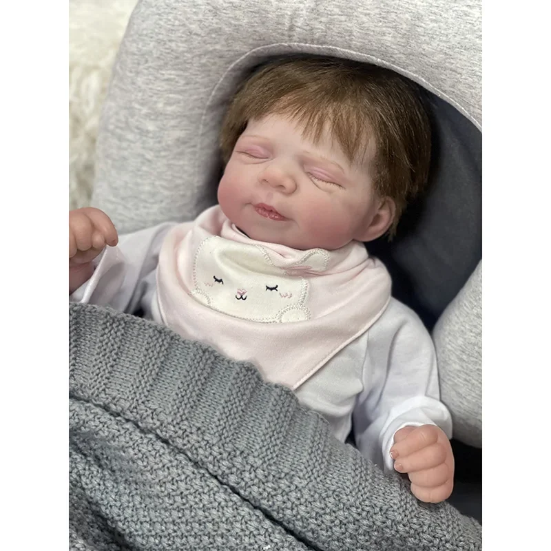 48cm Reborn Baby Dolls Slepping Baby Pascale 3D Skin Multiple Layers Painting Visible Veins High Quality Collectible Art Doll