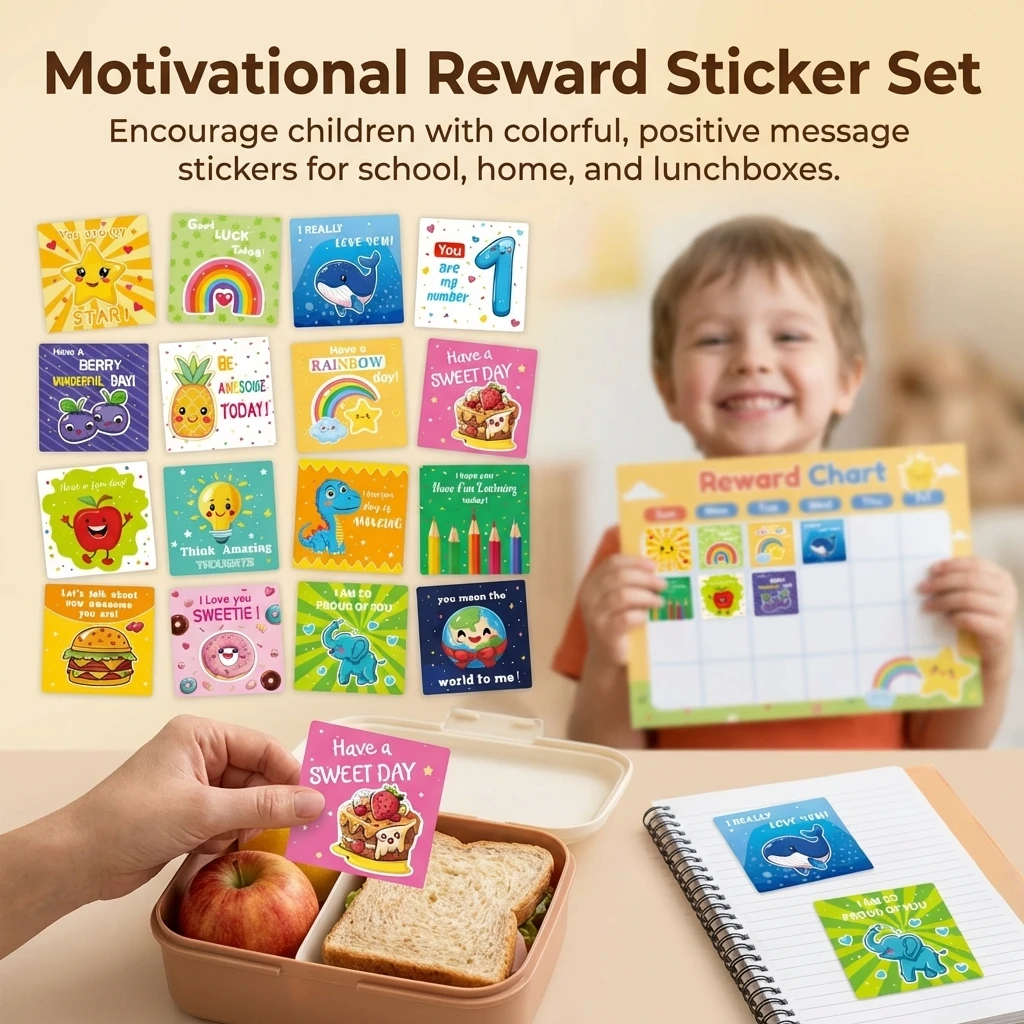 

Fun Educational English Encouragement Cards With Cartoon Designs For Kids Learning Daily Motivation 60 Pieces