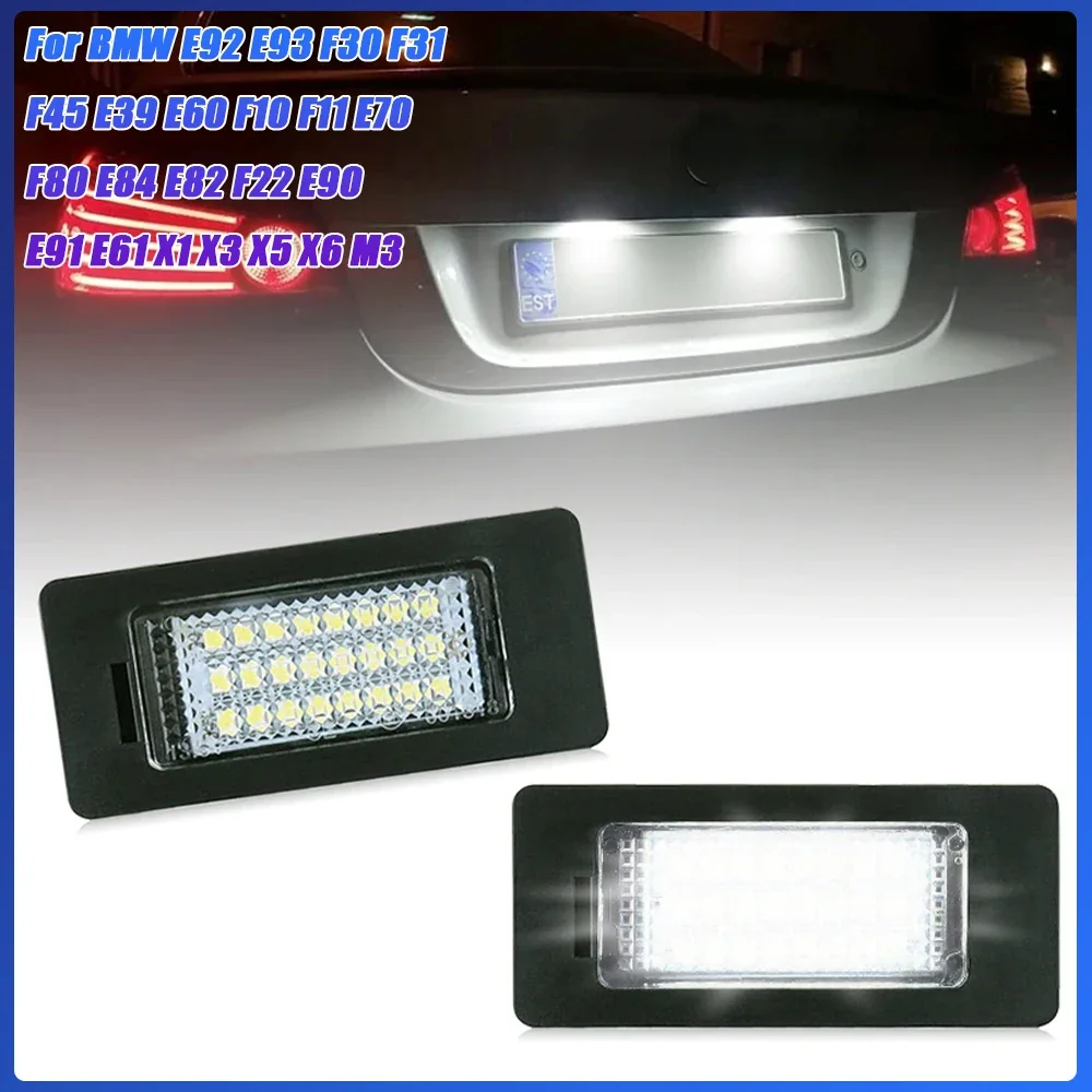 

For BMW E92 E93 F30 F31 F45 E39 E60 F10 F11 E70 F80 E84 E82 F22 E90 E91 E61 X1 X3 X5 X6 M3 White LED Number License Plate Light