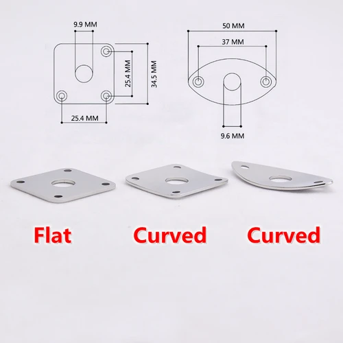 Imagen 2 del producto Placa de clavija plana/curvada de acero inoxidable (hecha en Japón por GOTOH) con conector de salida Epiphone para guitarra eléctrica ST LP IBZ