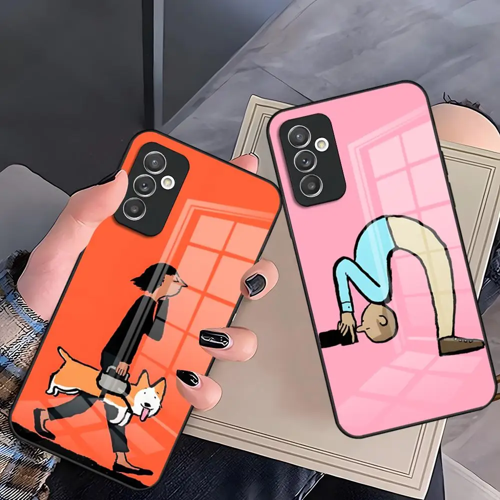 Jean Art Jullien Phone Case For Samsung S26 S25 Plus S20 S20 Plus S22 Ultra S23 FE S21 Plus S21 Ultra Glass Cover