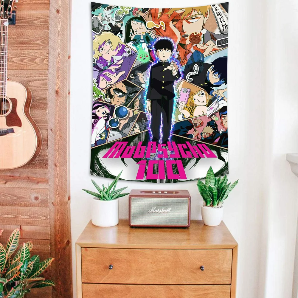 

NEW M-Mob P-Psycho 100 Animation Cartoon Cute Indoor Wall Tapestry Reusable Home Decoration