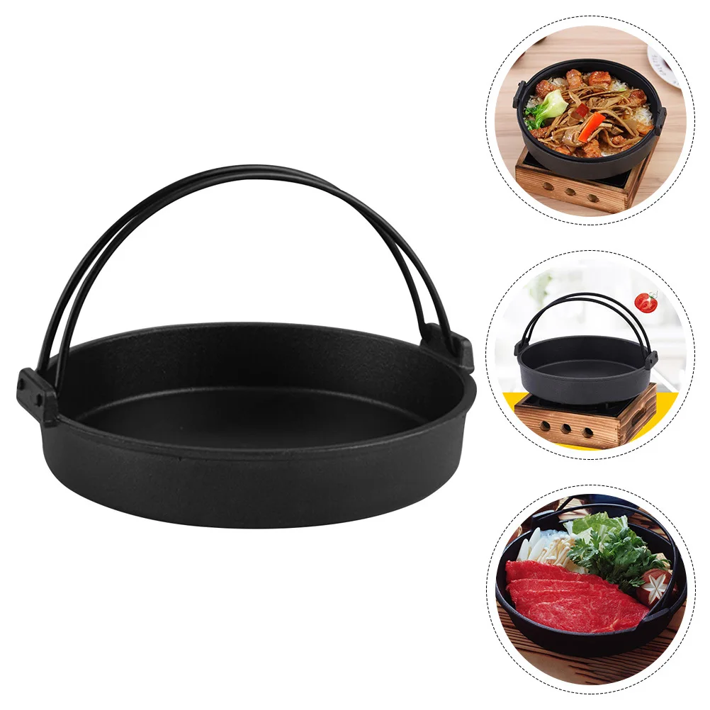 

Cast Iron Sukiyaki Pot Double Handled Japanese Style Pan For Stove Outdoor Cooking Heavy Duty Iron Wok Kitchen Cookware
