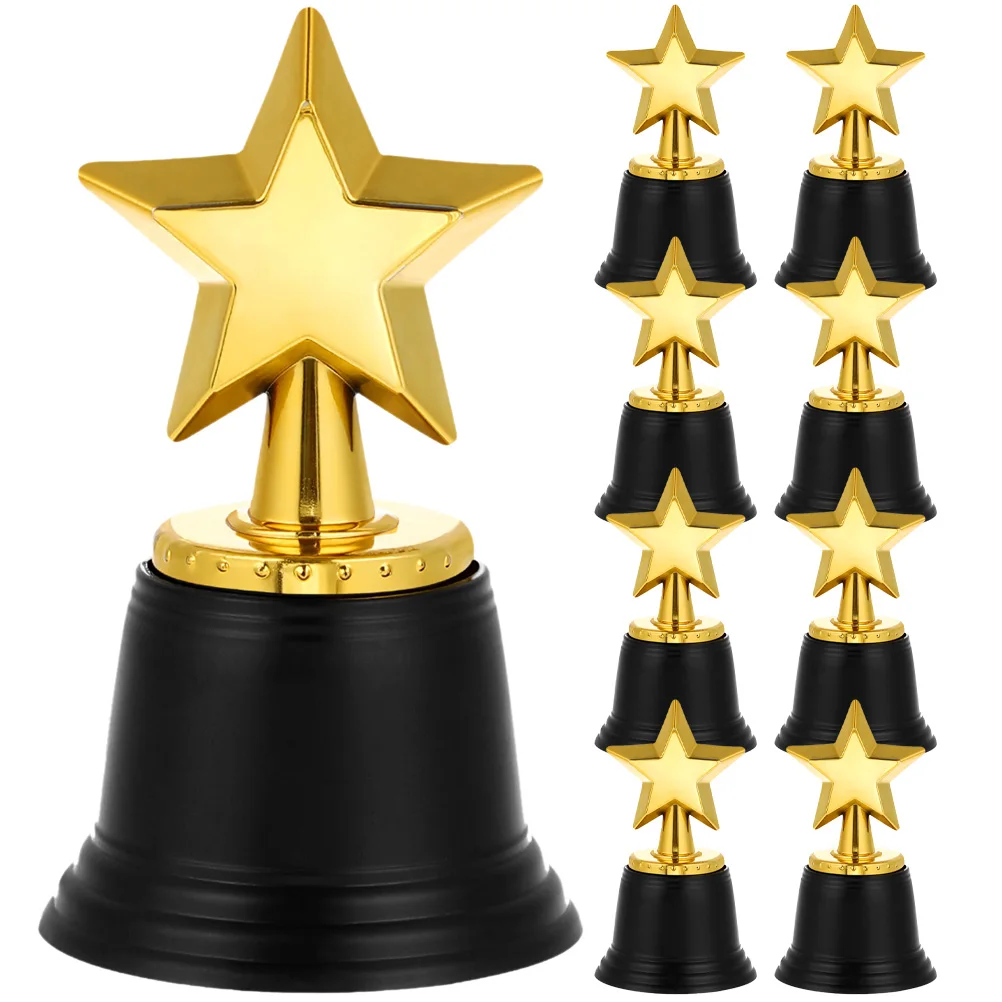 

9Pcs Kids Race Game Trophy Plastic Trophy Model Plastic Trophy Decoration Star Trophy Decoration