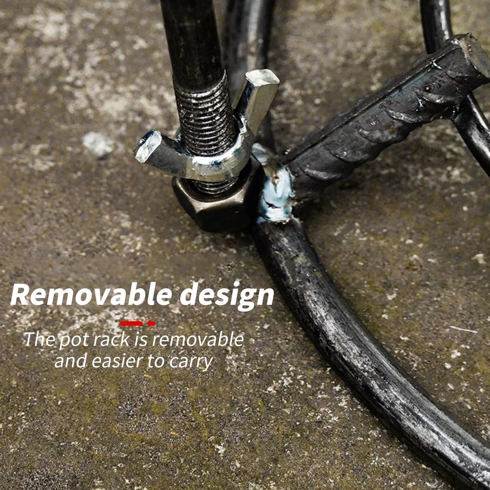 حامل ثلاثي للتخييم للطبخ حامل مثلث للفرن إطار فرن مثلث مقاوم للحرارة للسفر في الهواء الطلق والمطبخ