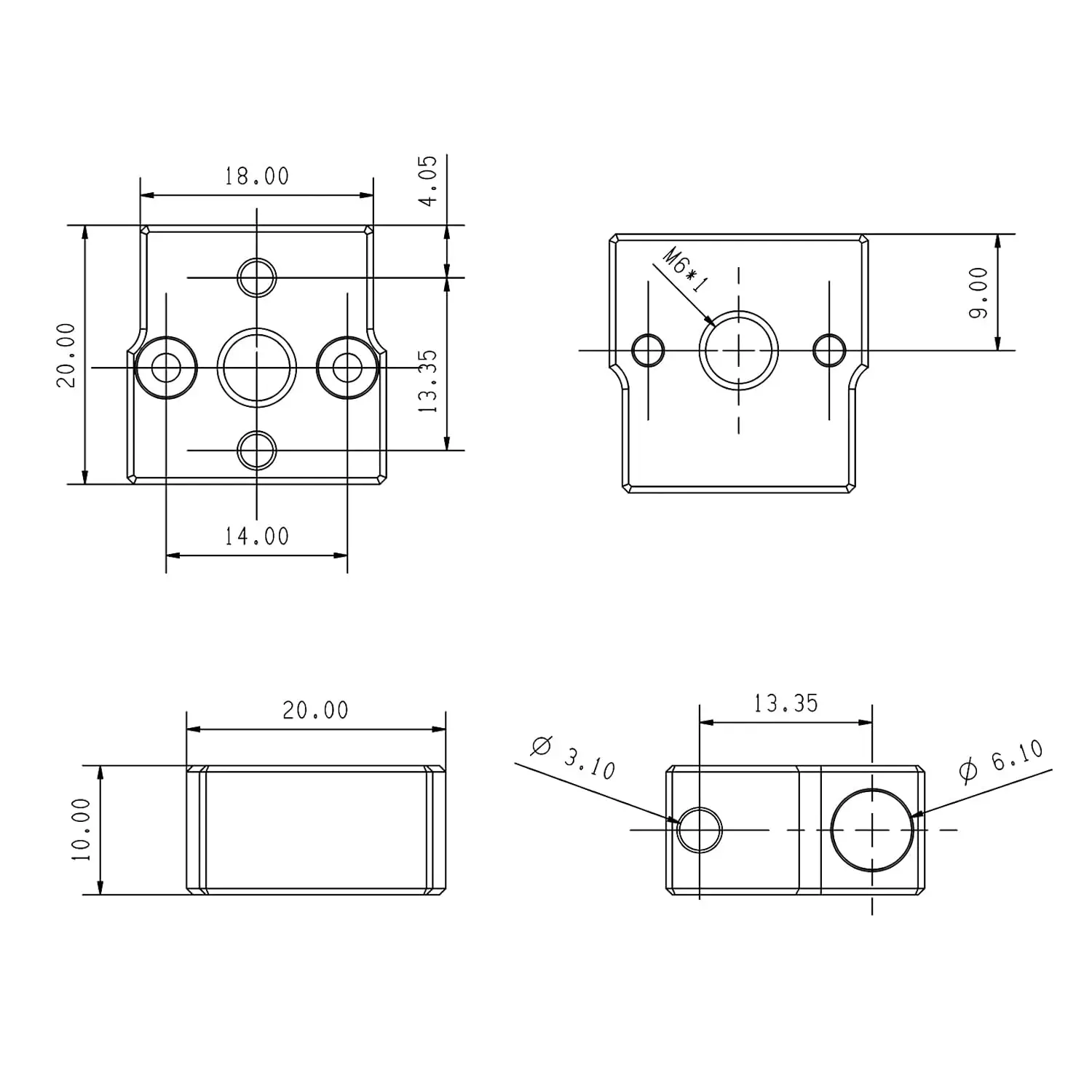 Aluminiowy blok grzejny Creality CR6 SE Upgrade do drukarek 3D CR-6 MAX/CR-5 Pro/CR10 Smart/Ender 3 Neo/V2 Neo/Max Neo — zdjęcie produktu 4