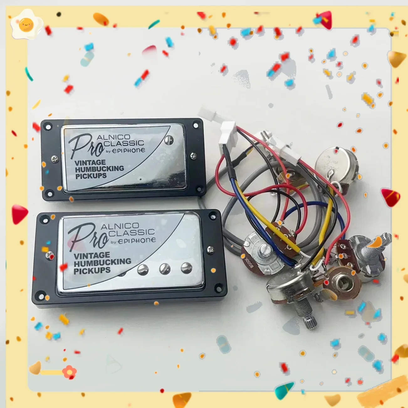 Wei Ke Hot Sale----Electric Guitar PickupsPRO Bucker Alnico V Guitar Pickups Black Frame with Gold Inner
