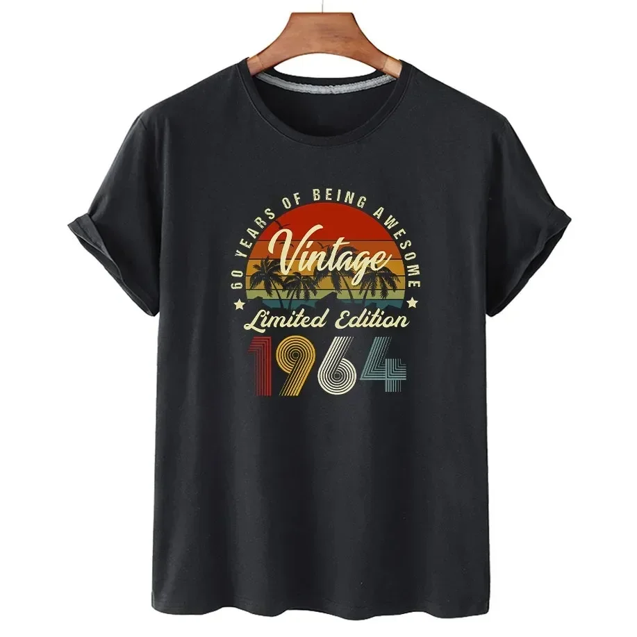 Men Women Birthday Anniversary T-shirts 1964 1974 1984 Family Party Cotton T Shirt Short Sleeve Tshirt Vintage Tee Gift Clothes