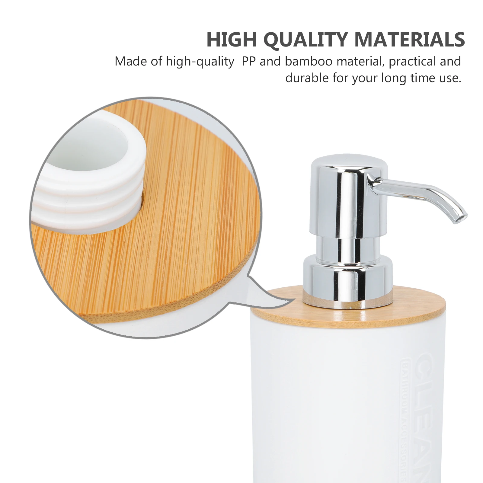 

1pc Reusable Press-type Hand Bottle Refillable Shampoo Conditioner Pump Lotion Soap Storage Eco-friendly PP Bamboo