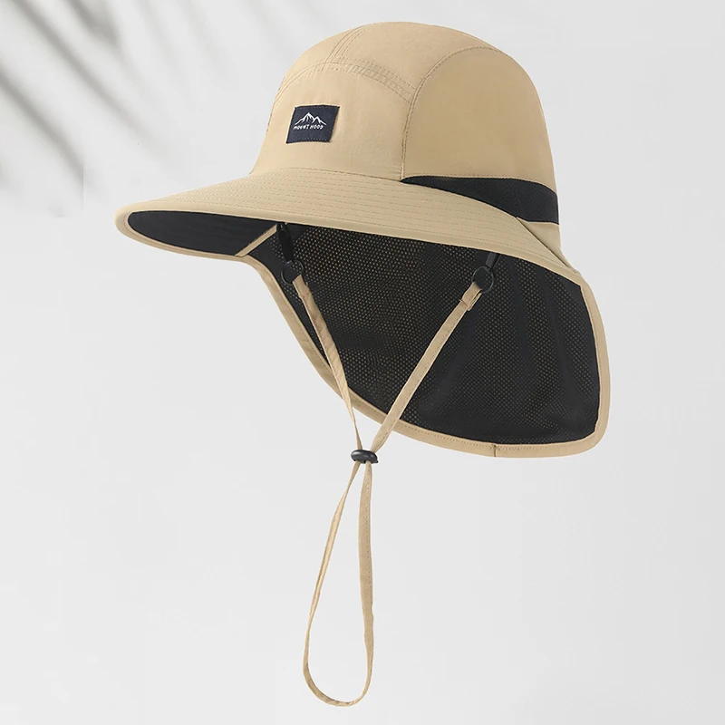 Wide Brim Fisherman Hat New Sunscreen Cap Quick-Drying Hiking Hats Sun-Shade Bucket Hat Fishing Caps