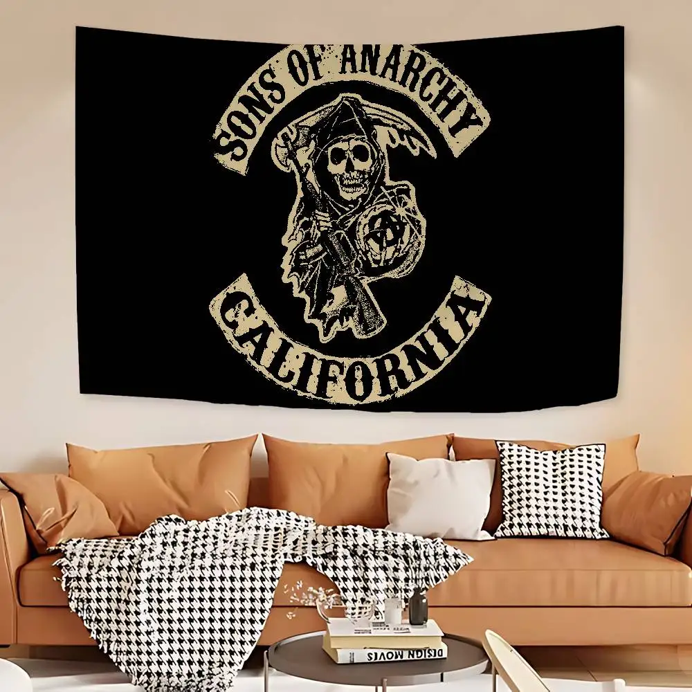 Son Of Anarchy American Cartoon Tapestry Art Science Fiction Room Home Decor Wall Hanging Sheets