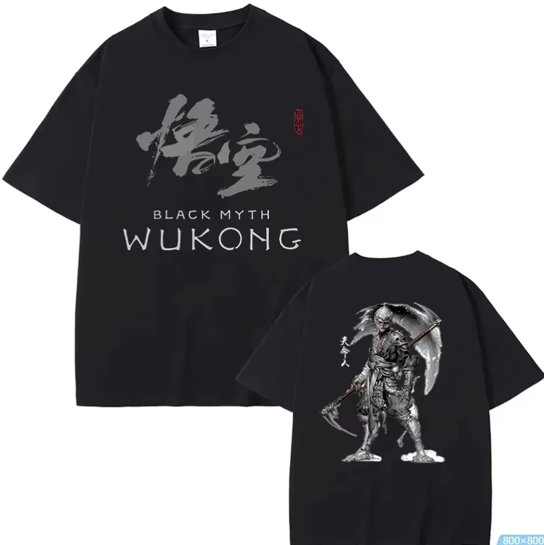 Cool T Shirt Game Black Myth Wu Kong Print Tops Men Clothing Women Shirt Unisex Graphic Cotton Tee Unisex Fashion Streetwear