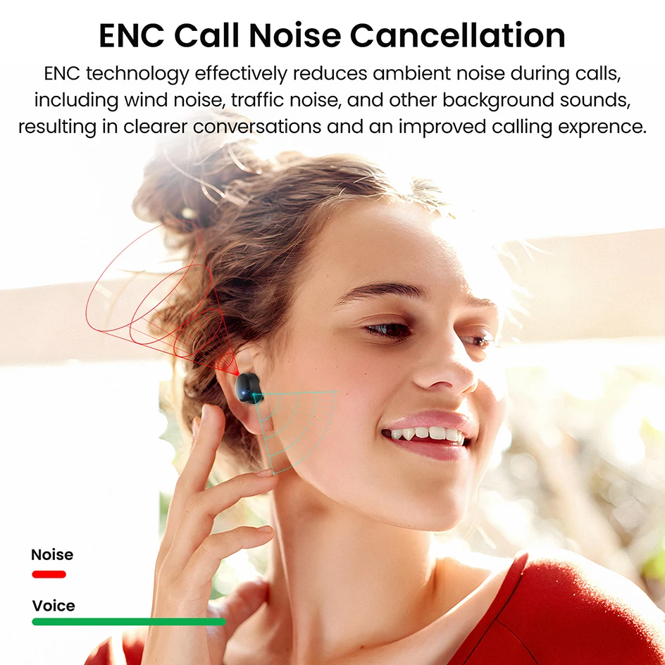TOZO Tonal Dots T12 mini fones de ouvido sem fio, fones de ouvido Bluetooth 5.3, 22 modos EQ, chamadas aprimoradas por IA, som poderoso, tempo de reprodução de 55H