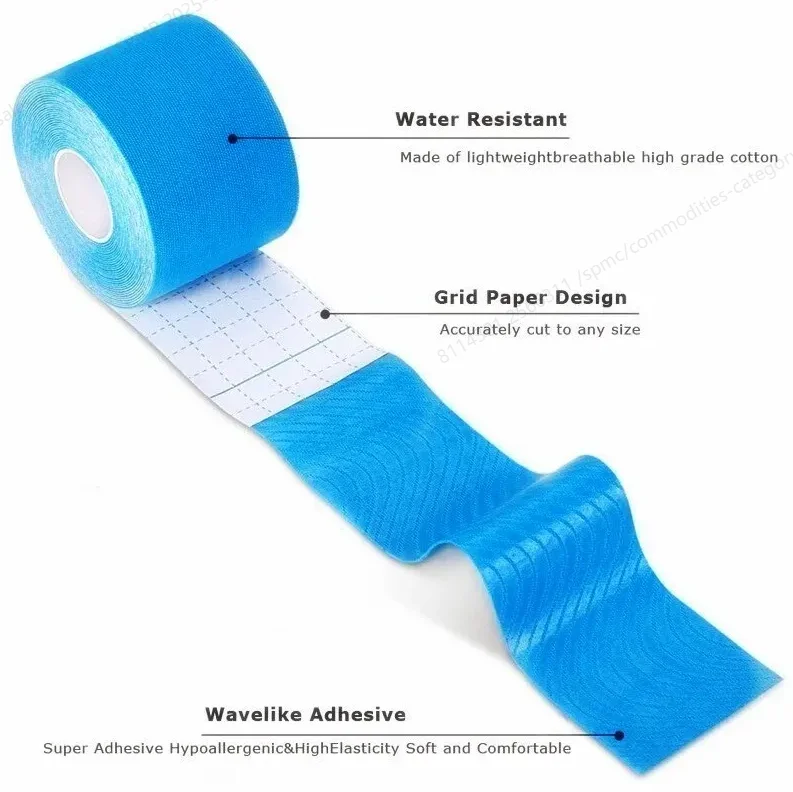 Sports Muscle Energy Patch, Muscle Protection Equipment, Pure Cotton Waterproof, 5cm Muscle Patch/Kinesio Effect, 2.5cm Kinesio Tape
