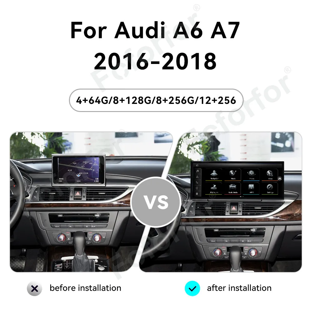 

15.8 Inch For Audi A6 A7 2016-2018 Qualcomm Car Radio GPS Navigation CarPlay Android 14.0 HD Screen Multimedia Player Head Unit