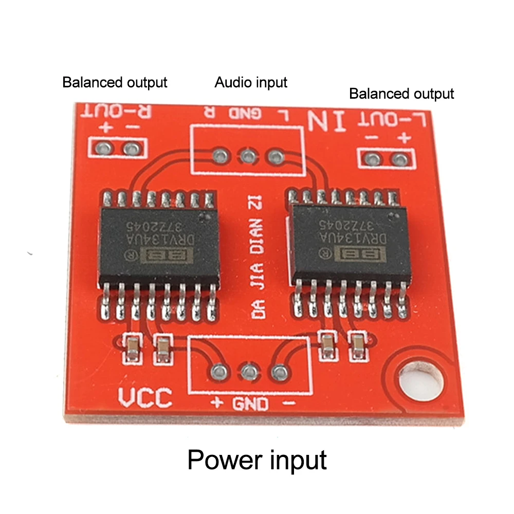 Dual Channel DRV134 Unbalanced To Balance Board Use For Balanced Input Power Amplifier Board For Dual Power Supply