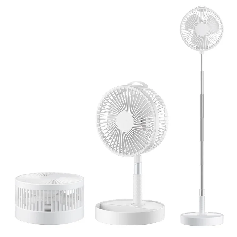 Home Floor Charging Portable Retractable Folding High Wind Usb Fan Student Small Electric Fan