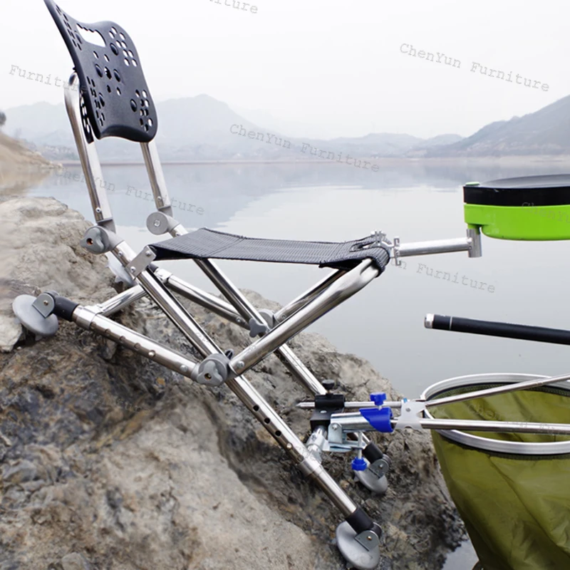 Portable All Terrain Fishing Chairs Fold Backrest Bait Disc Fishing Chairs Multifunction Banco De Pesca Entertainment