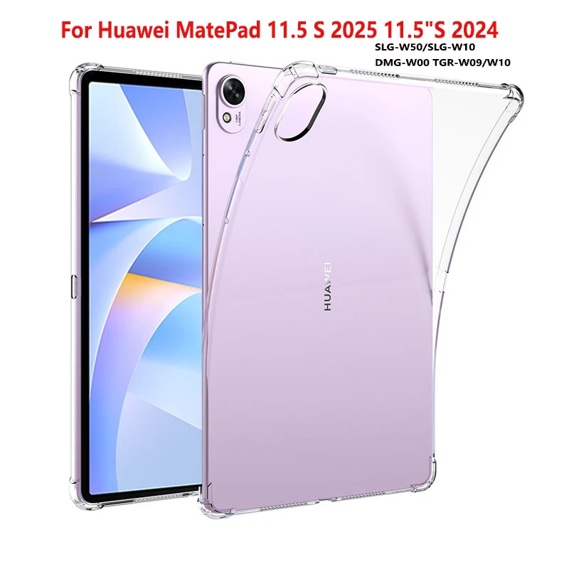 

For Huawei MatePad 11.5 S 2025 Tablet Case SLG-W50 11.5"Thickened Airbag soft Silicone Clear Funda MatePad 11.5"S 2024 TPU Shell