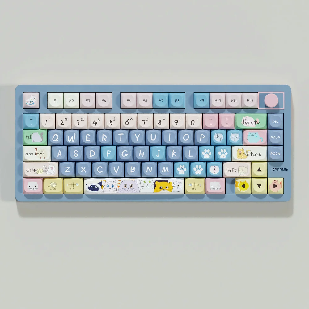 

Cat and Mouse MOA Keycap Set PBT 122 Keys Cute Anime Korean for MX Switch 60/84/90/104/108 Layout Mechanical Keyboards