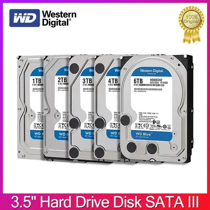 Go! Western Digital WD Blue 6TB 4TB 2TB 1TB HDD Hard Drive Disk SATA III 256MB Cache 5400RPM 3.5