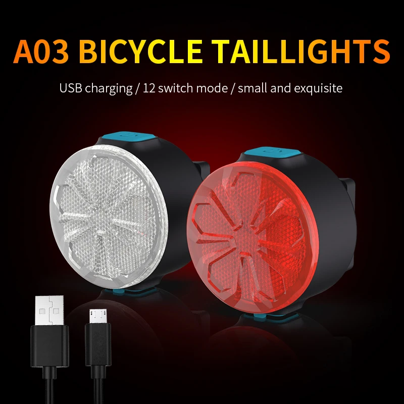 

Bicycle Rear Light High Brightness 15Hrs Bike White Red LED Flashing Taillight USB Cycling Tail Lamp Night Riding Warn Lighting