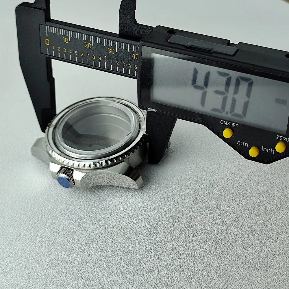 Uhrenteil für Herren 43mm Uhrengehäuse Passend für NH35 NH36 Uhrwerk Uhrenzubehör NH35 Gehäuse Saphirglas 21mm Uhrenarmband – Detail 5