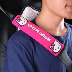 Sanrio Kawaii Hello Kitty Car Seat Belt Shoulder Cover Anime Cartoon Lovely Fashionable Exquisite Skin Friendly Protective Cover