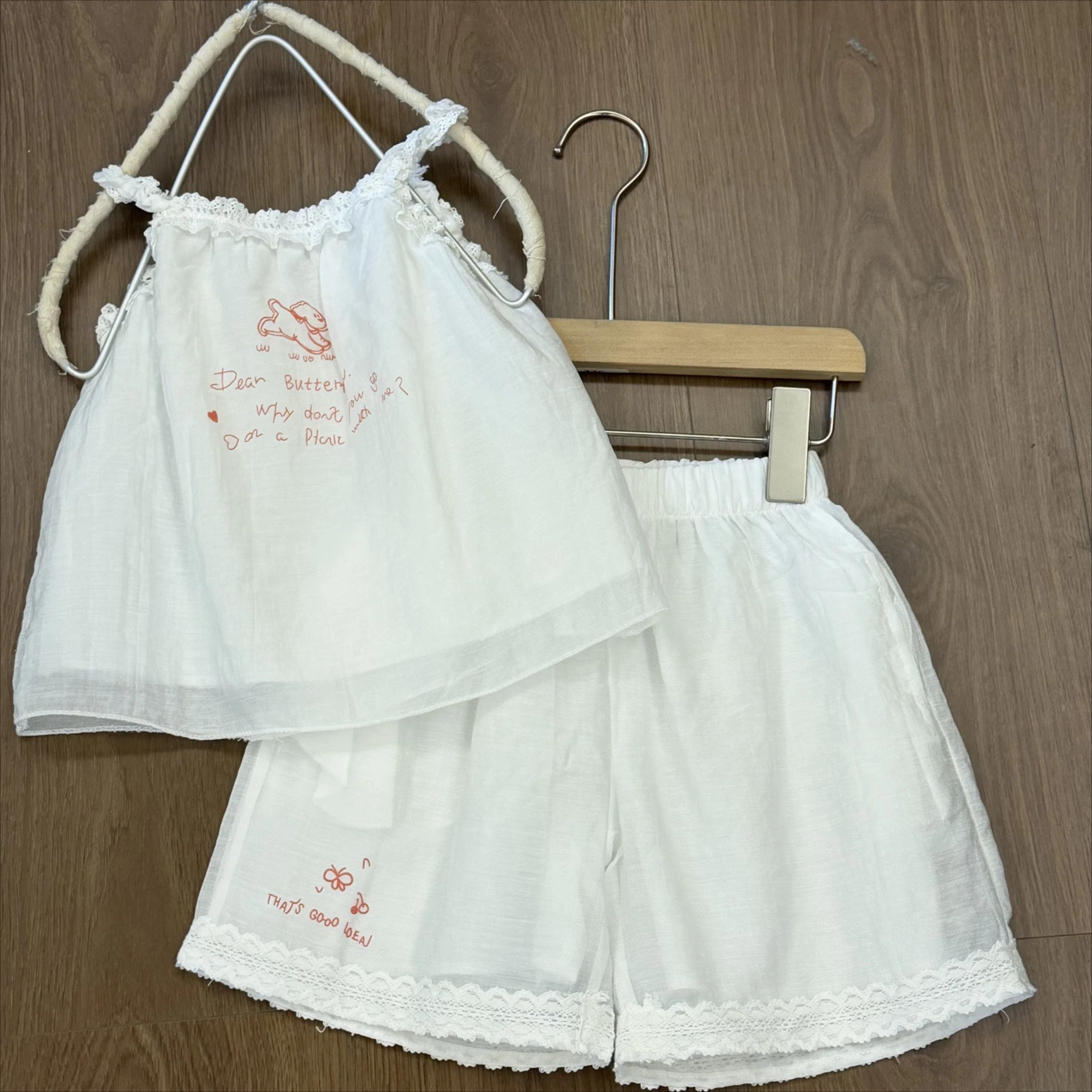 Girls Set 2026 Spring and Summer New Children's Clothing Korean Style Girl Baby Small Fresh Lace Side Suspender Two Sets