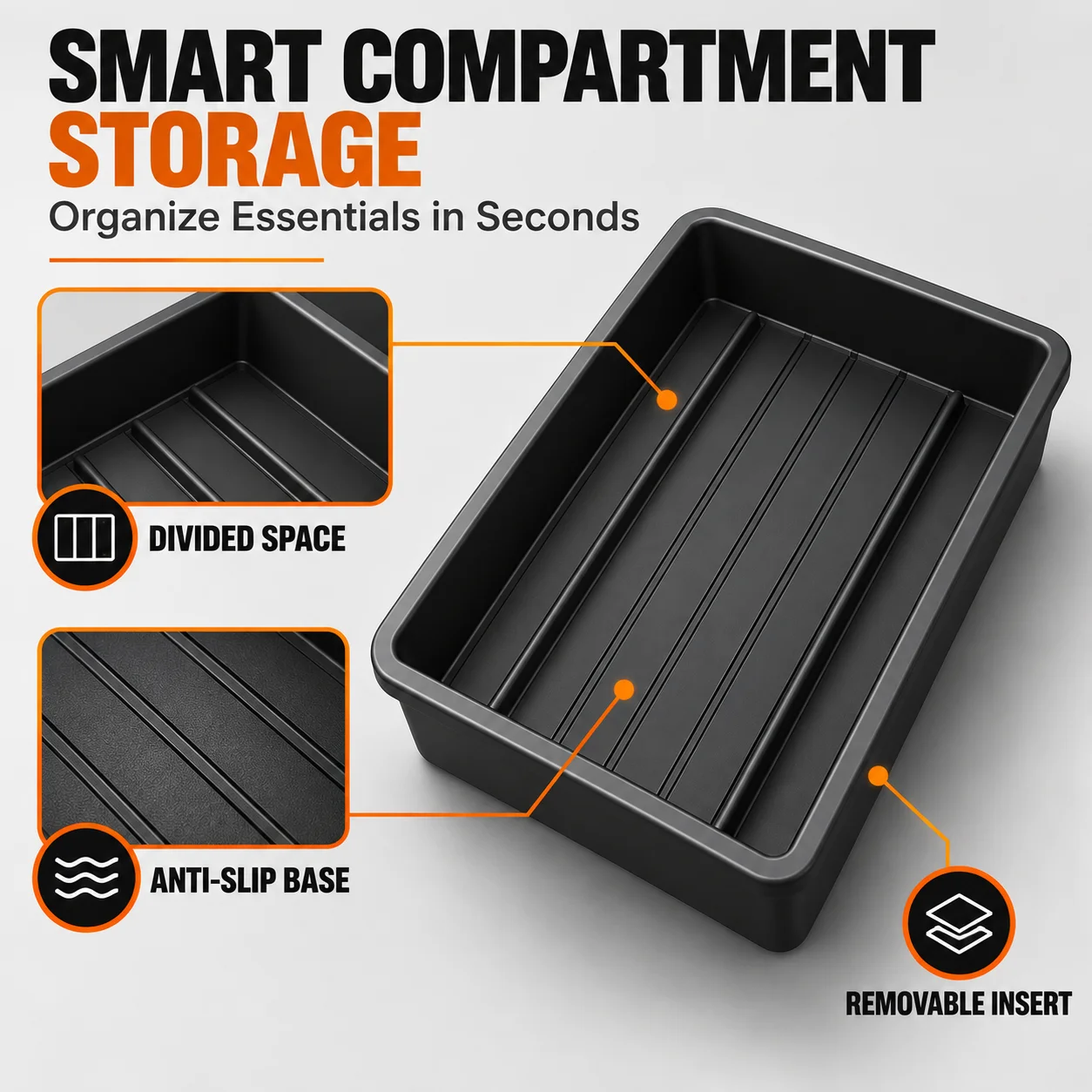 Removable Car Under Seat Organizer Storage Box Universal Seat Bottom Case Auto Interior Accessory