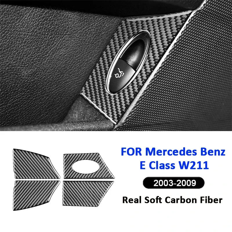 

Carbon Fiber Car Rear Trunk Switch Button Panel Cover Trim Interior Decoration Sticker For Mercedes Benz E Class W211 2003-2009